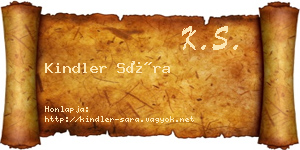 Kindler Sára névjegykártya