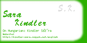 sara kindler business card